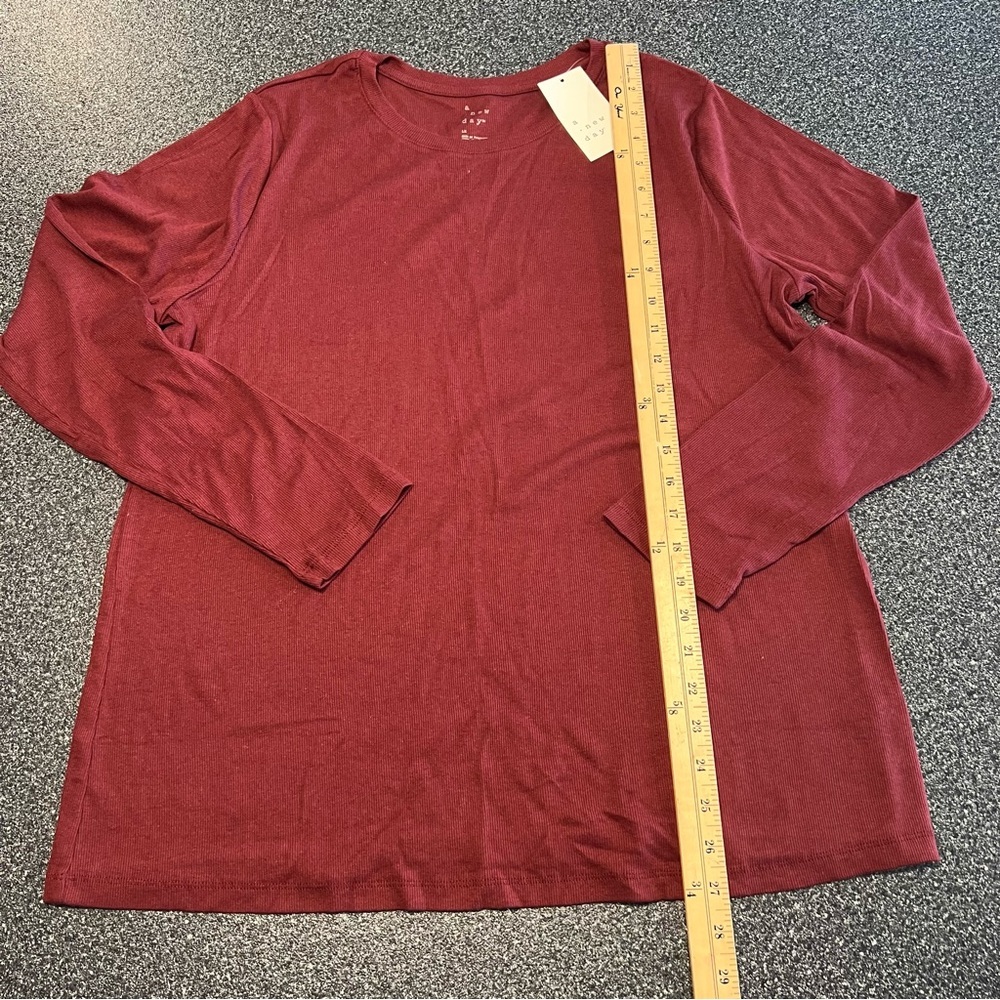 ❤️3/$15 NWT a new day Long Sleeve Crewneck Top - Red Size 1X - Picture 3 of 8